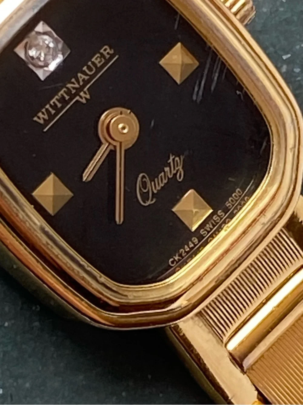 Wittnauer Gold-Tone Women's Quartz Watch - Black Dial
